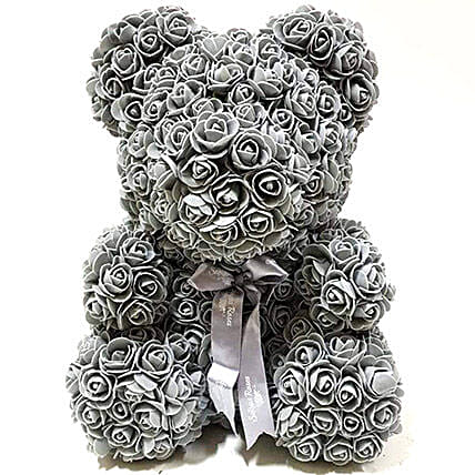 Artificial Grey Roses Teddy: 