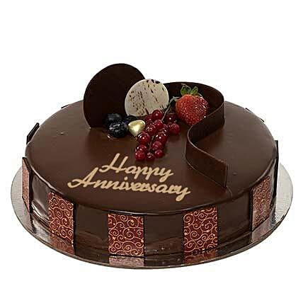 Chocolate Truffle Anniversary Cake: Eggless Cakes