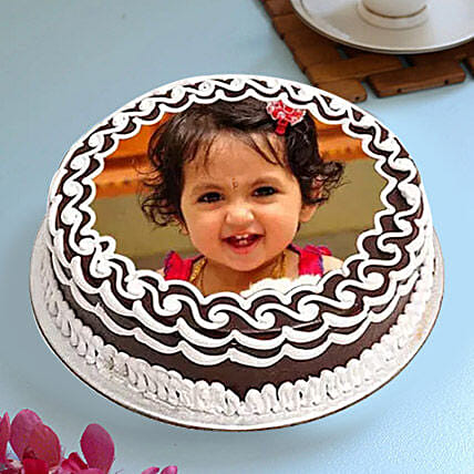 Decorative Photo Cake: 1 year birthday cake