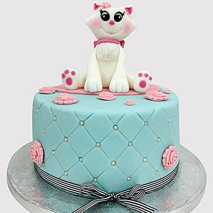 Designer Cat Fondant Cake: Cat Birthday Cakes