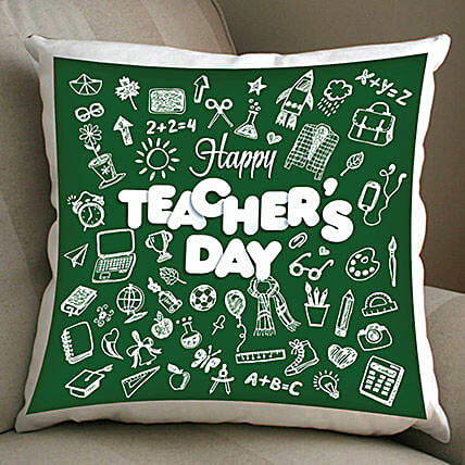 Happy Teachers Day Cushion: Gifts For Teacher's Day