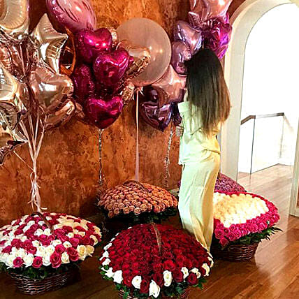 Helium Magic With Baskets Of Flowery Love: Balloons 