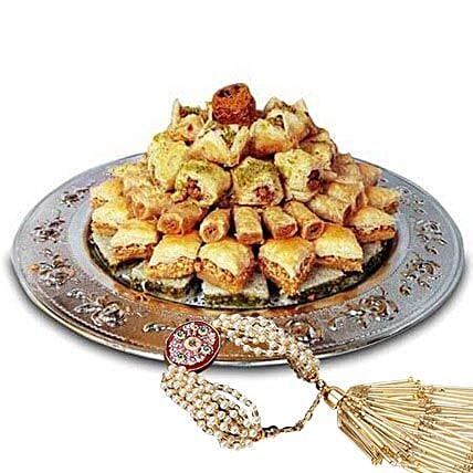 Lumba with Baklava Sweets: Rakhi with Sweets