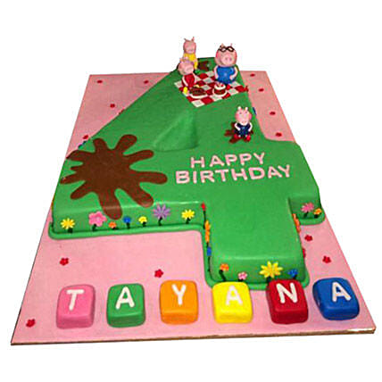 Peppa Pig Number Cake: Peppa Pig Birthday Cake