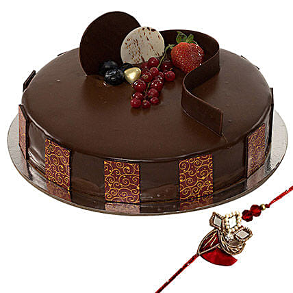 Rakhi with Chocolate Truffle Cake: Rakhi for Brother