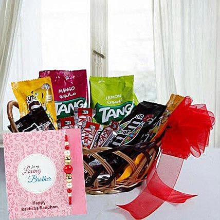 Rakhi with Gift Basket: Rakhi With Chocolates
