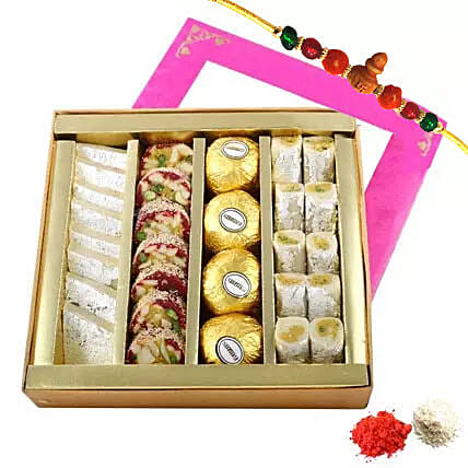 Rakhi with Mixed Sweets Box: Rakhi for Brother