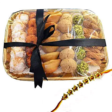 Rakhi with Sweet Platter: Rakhi Gifts for Brother