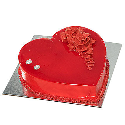 Red Heart Shape Chocolate Cake: Designer Cakes for Anniversary