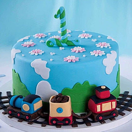 Train Theme Cake For 1st Birthday 3 Kg: 1 year birthday cake