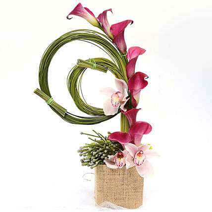 Aesthetic Calla Lilies and Cymbidium Arrangement: Gifts for Taureans