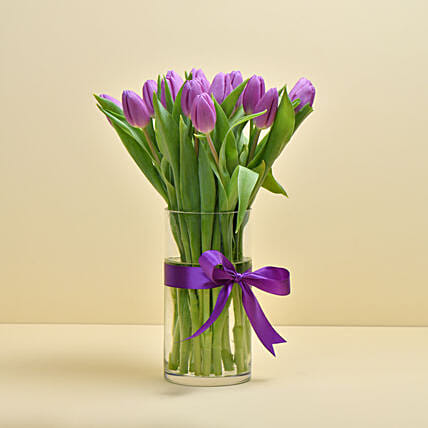 Purple Tulip Arrangement: 