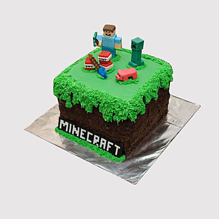 Designer Minecraft Themed Cake: Minecraft Birthday Cakes