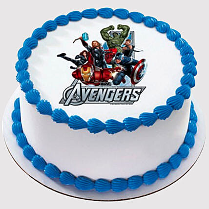 Marvel Avengers Round Photo Cake: Avengers Cakes