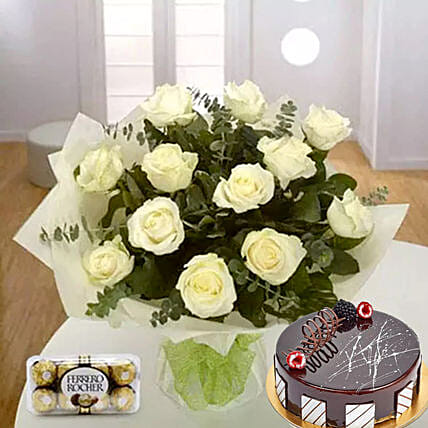 Pure Love Combo: Cake and Flowers 
