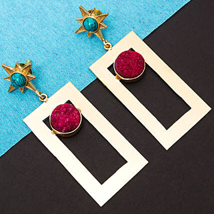 Turquoise Stones Studded Earrings: Jewellery 