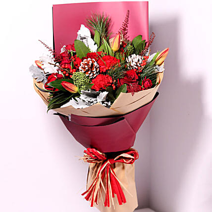 Tulips And Carnations Graceful Bouquet: New Year Gifts