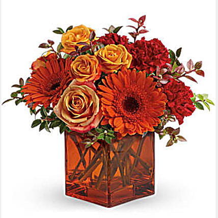 Ornamental Orange Floral Arrangement: Thanksgiving Gifts
