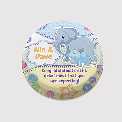 Mother and Baby Elephant Photo Cake: Cakes for New Born