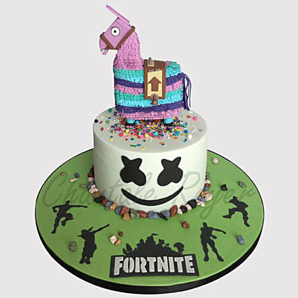 Fortnite Unircorn Fondant Cake: Fortnite Birthday Cakes