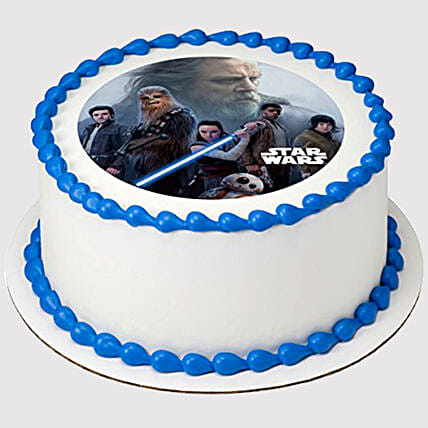 Star Wars Round Photo Cake: Star Wars Birthday Cakes