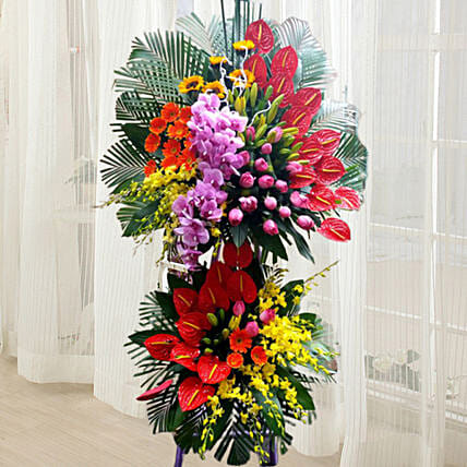 Colourful Exotic Flower Arrangement: Tulip Flowers
