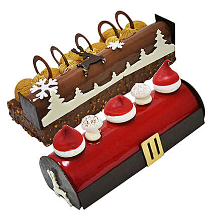 Snicker and Berry Symphony Log Cake Combo: Christmas Gifts