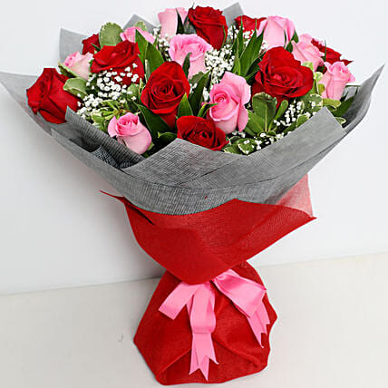 Pink and Red Luxurious Bouquet: Valentines Bouquets