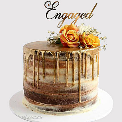 Floral Engagement Cake: 