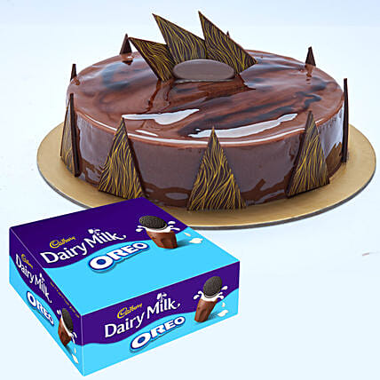 Choco Ganache Cake and Dairy Milk Oreo Chocolates: 