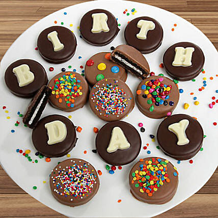 BIRTHDAY Belgian Chocolate Sandwich Cookies: Birthday Chocolates