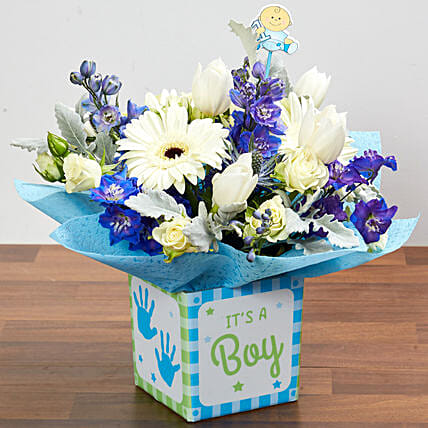 It's A Boy Flower Vase: Newborn Baby Gifts