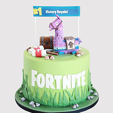 Fortnite Unicorn Floaties Cake: 1 year birthday cake