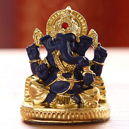 Gold Plated Ganesha Idol Blue: Diwali Gifts 2020