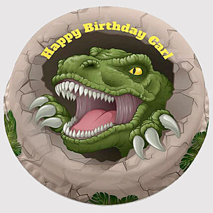 Round Dinosaur Cake: Dinosaur Theme Cakes