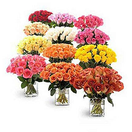 Twelve Bouquets of Roses: Premium Flowers