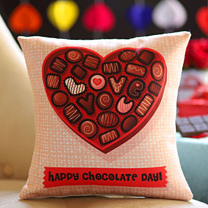 Happy Chocolate Day Greetings Cushion: 