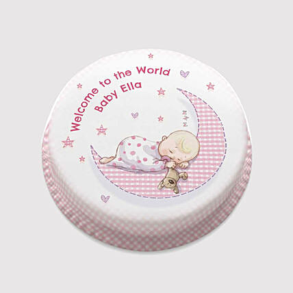 Welcome To The World Photo Cake: Cakes for New Born