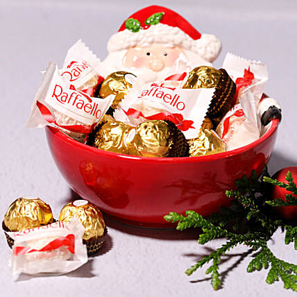 Santas Bowl Of Chocolates: 