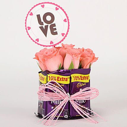 Chocolatey Love Arrangement: Karwa Chauth Gifts