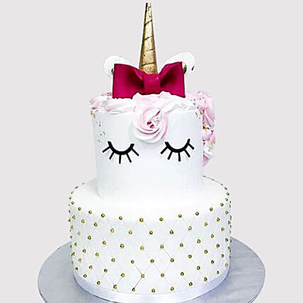 Elegant Unicorn Layered Cake: Cakes Delivery for Kids