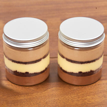 Set of 2 Chocolate Trio Jar Cake: Birthday Gifts for Employees