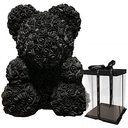 Artificial Black Roses Teddy: Rose Teddy Bears