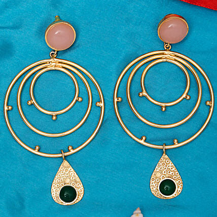 Gold Plated Circular Hoop Earrings: Jewellery 