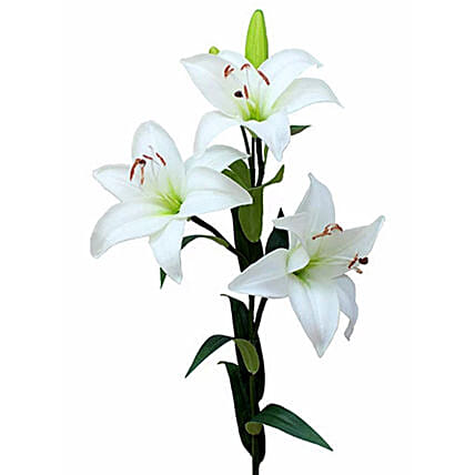 Artificial White Lily Stems: Artificial Flowers
