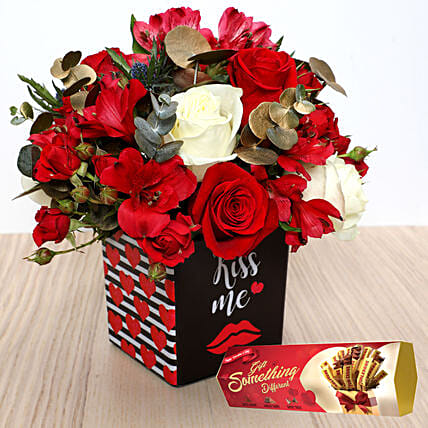 Romantic Flowers with Toblerone Chocolates: Cadbury Chocolates