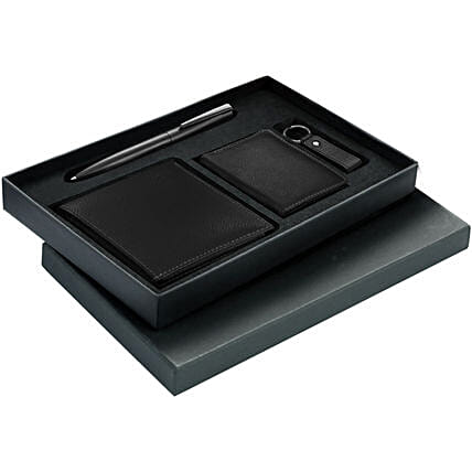 Black Card Holder Keychain Wallet Gift Set:  Business Gifts