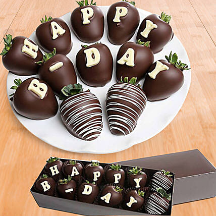 Birthday Belgian Dark Chocolate Strawberries: Best Chocolate in Dubai
