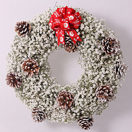 Gypsophila Xmas Wreath: Christmas Home Decoration items