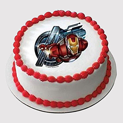 Iron Man Round Photo Cake: Iron Man Birthday Cakes